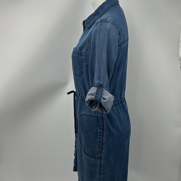 Athleta chambray long sleeve button up dress size small - Picture 6 of 10